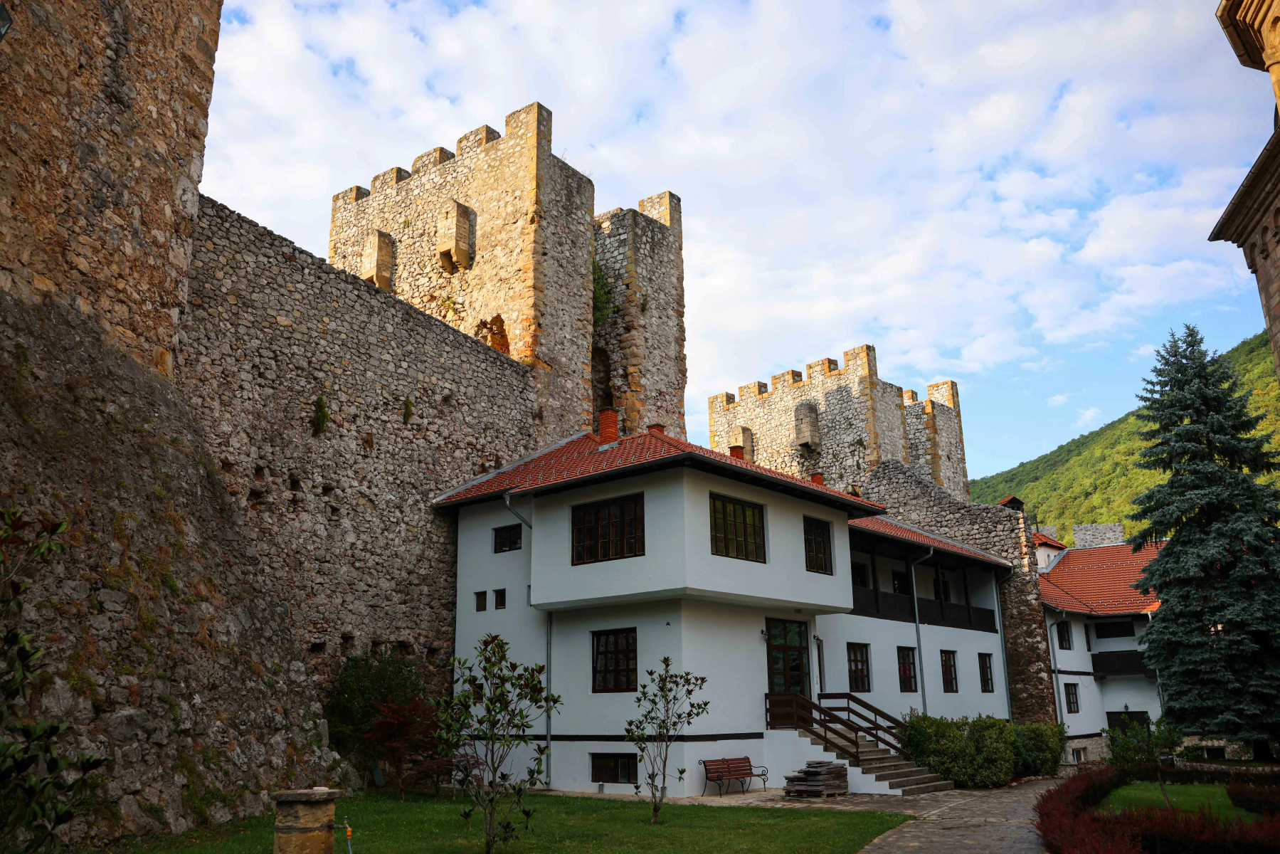 The fortress of Manasija Monastery - walls and towers